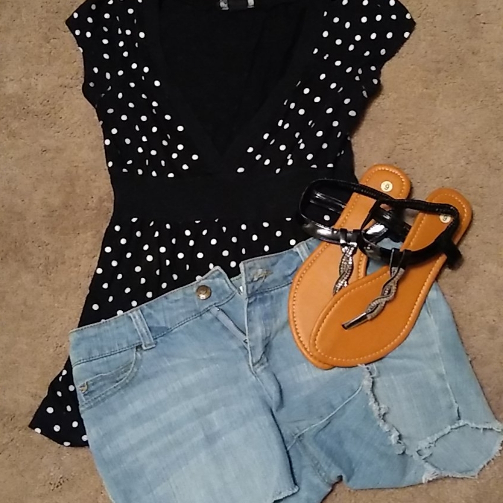 Jeans shorts with shirt included